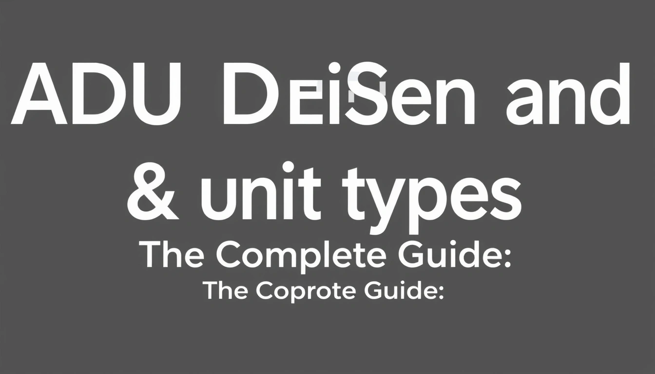 ADU design and unit types — The Complete Guide